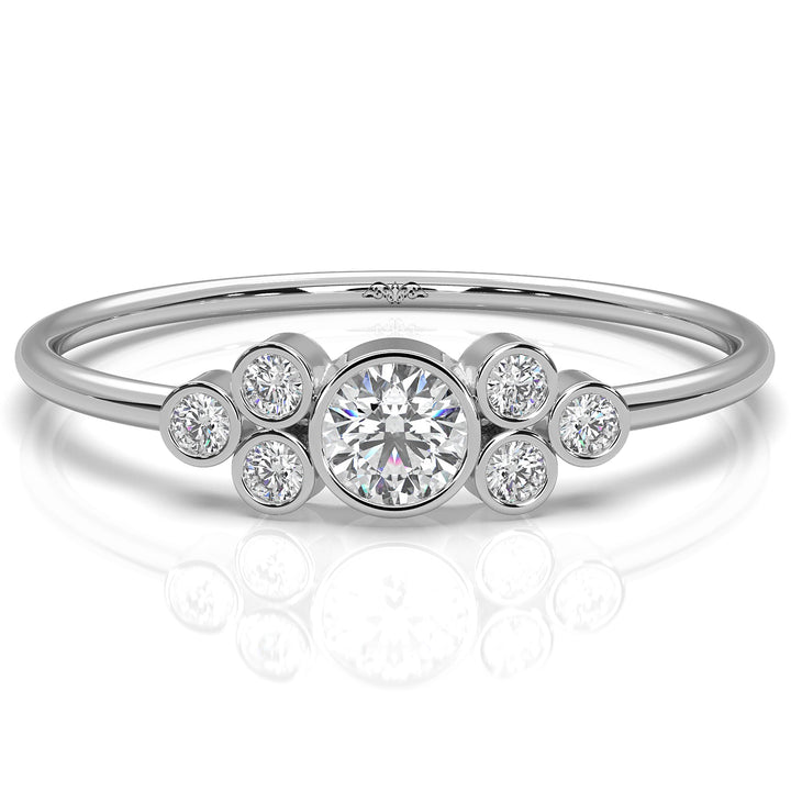 Stackable Bezel Cluster Round Lab Diamond Anniversary Ring 0.18ctw.