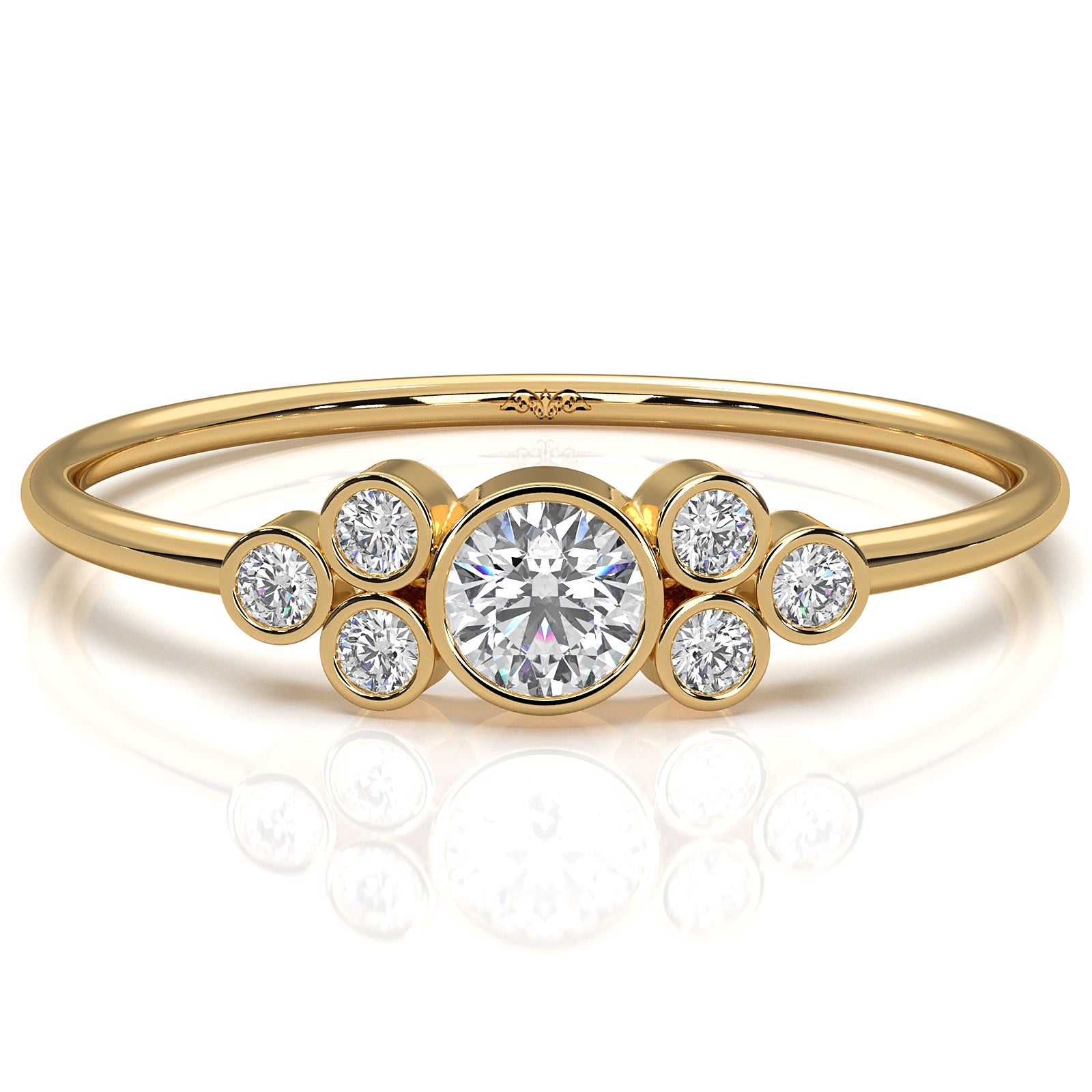 Stackable Bezel Cluster Round Lab Diamond Anniversary Ring 0.18ctw.