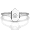 Spiritual Minimalist Hamsa Hand Bezel Set Round Lab Diamond 0.03ctw.