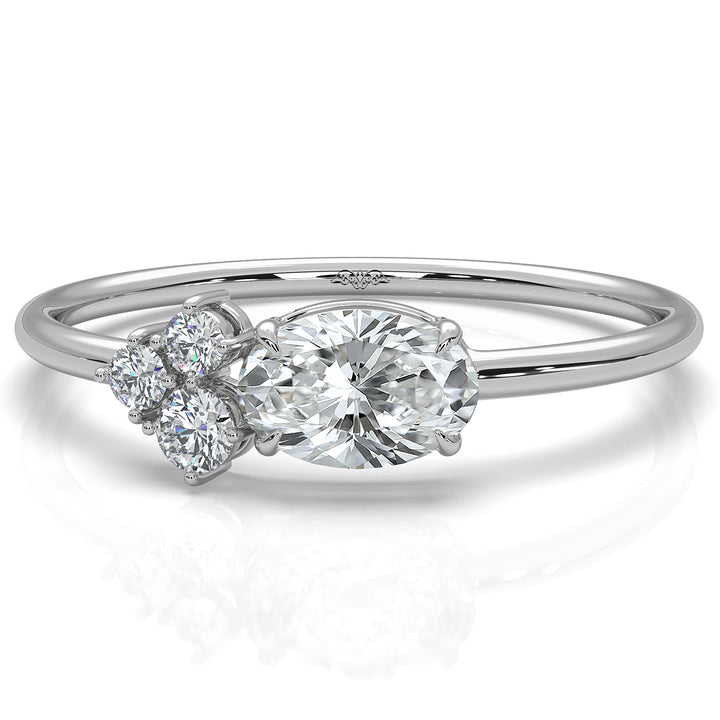 Minimalist Cluster Oval Round Lab Diamond Prong Set Fashion Ring 0.44ctw.