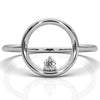 Sleek Open Circle Minimalist Round Lab Diamond Designer Ring 0.04ctw.