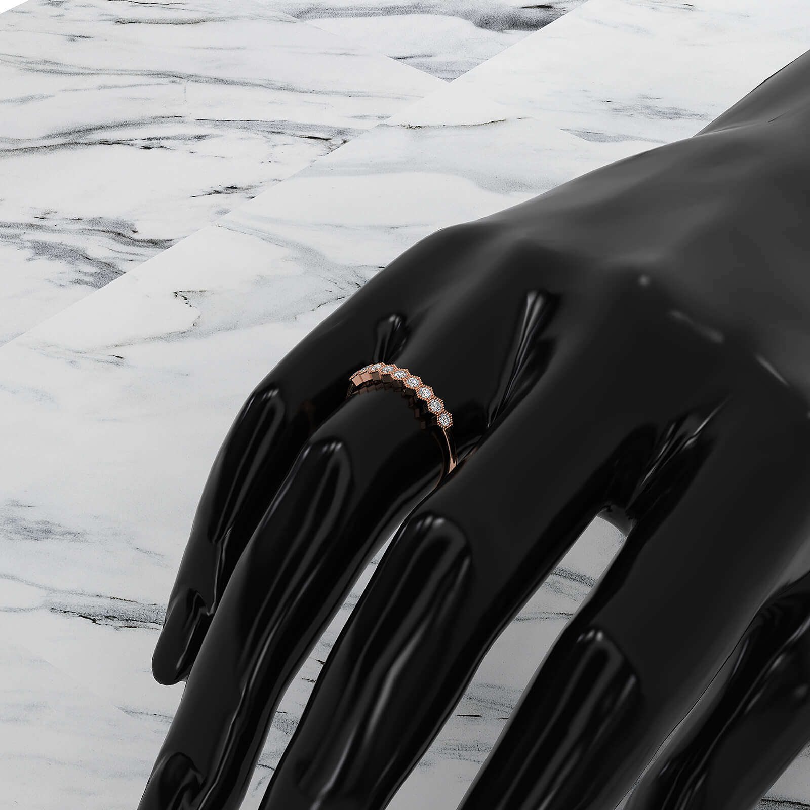 Minimalist Milgrain Round Lab Diamond Prong Set Fashion Ring 0.20ctw.