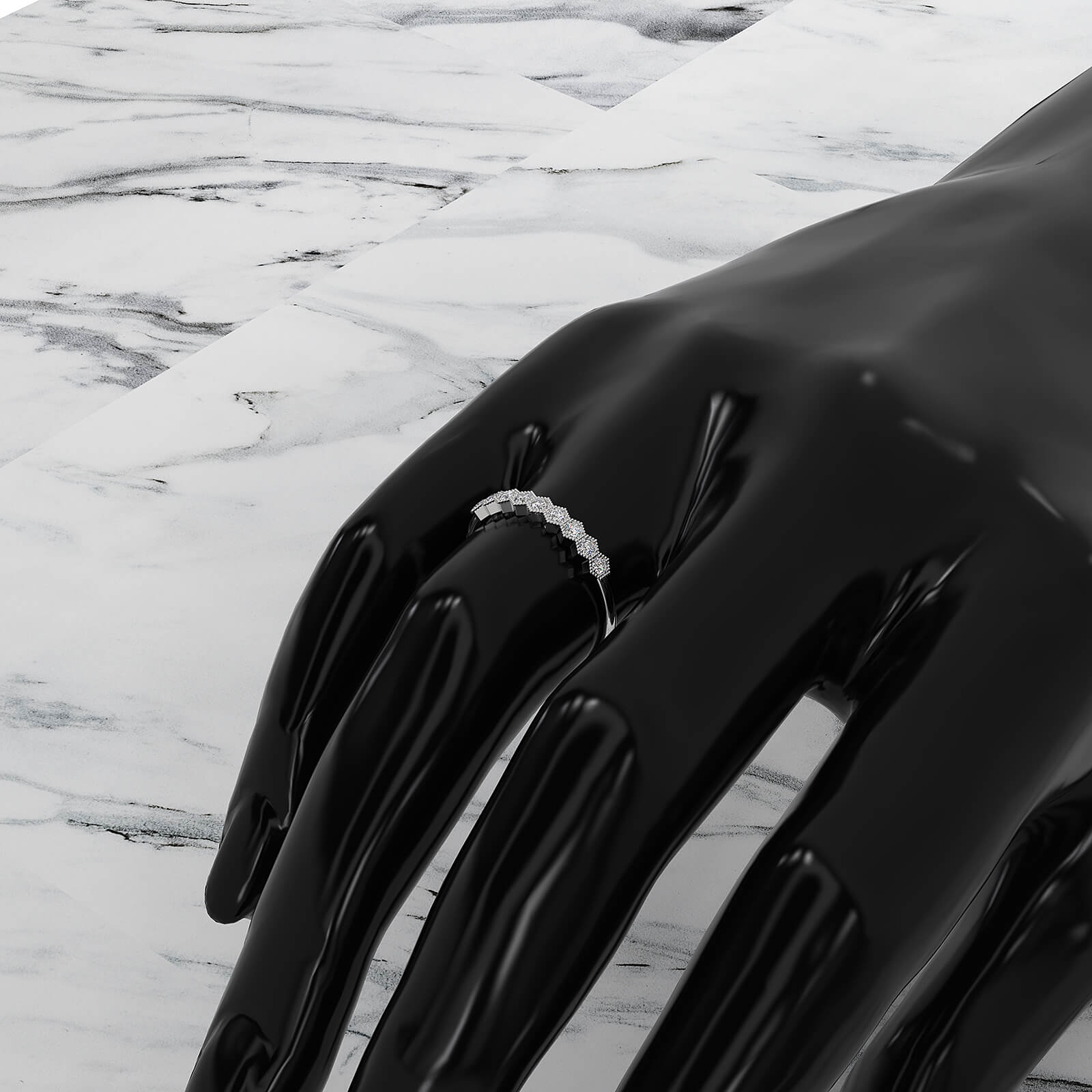 Minimalist Milgrain Round Lab Diamond Prong Set Fashion Ring 0.20ctw.