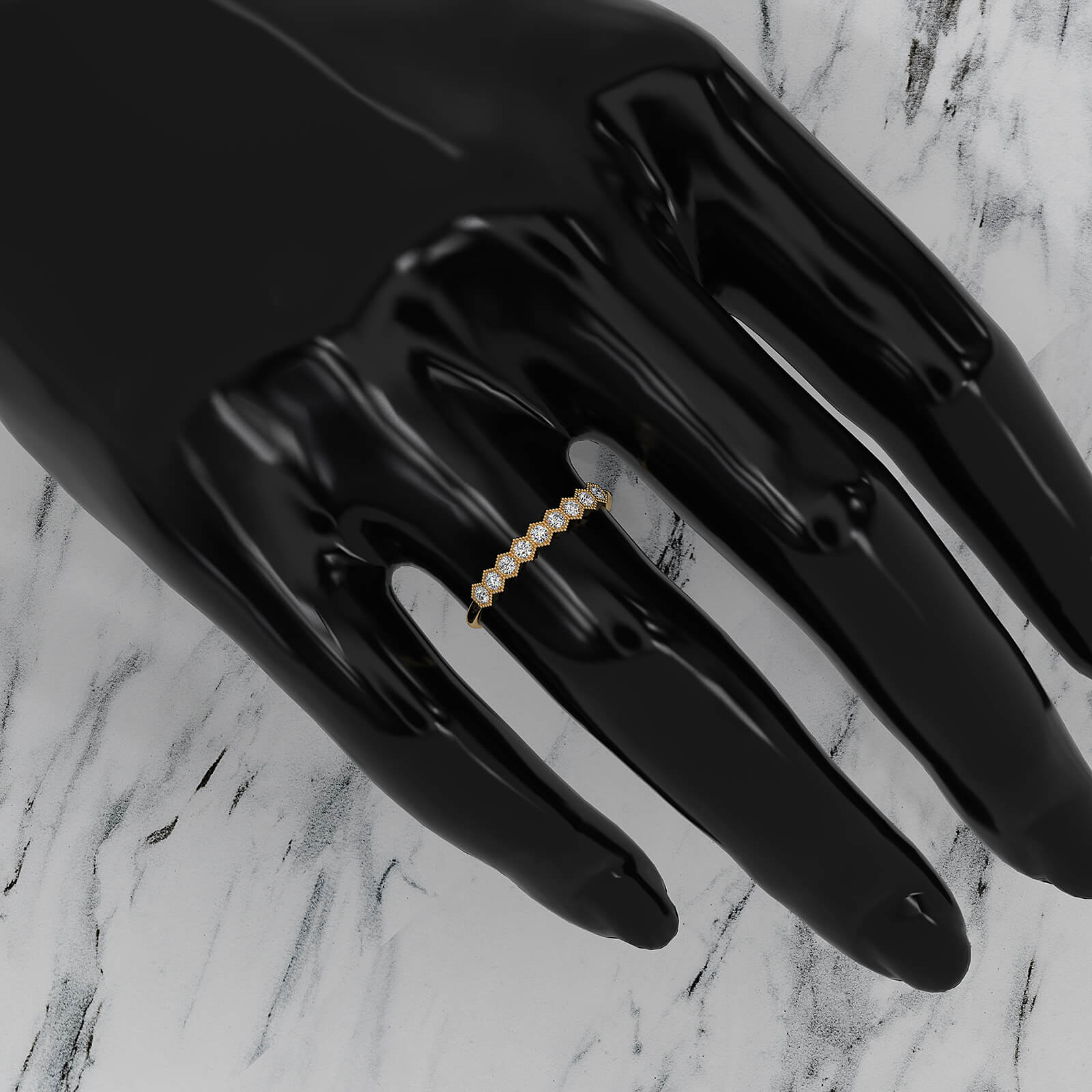 Minimalist Milgrain Round Lab Diamond Prong Set Fashion Ring 0.20ctw.