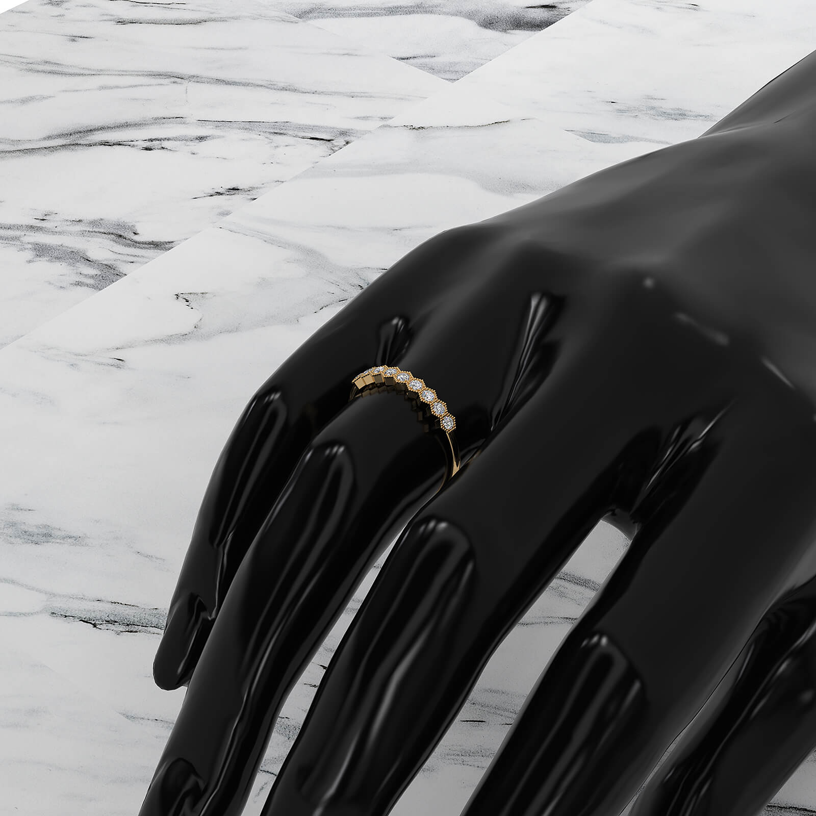 Minimalist Milgrain Round Lab Diamond Prong Set Fashion Ring 0.20ctw.