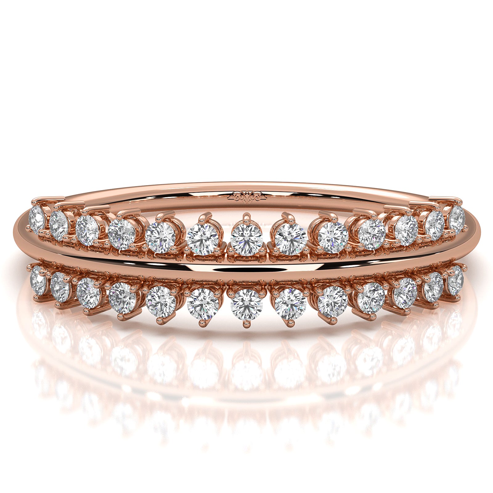 Delicate Prong Set Stackable Fashion Round Lab Diamond Ring 0.12ctw.