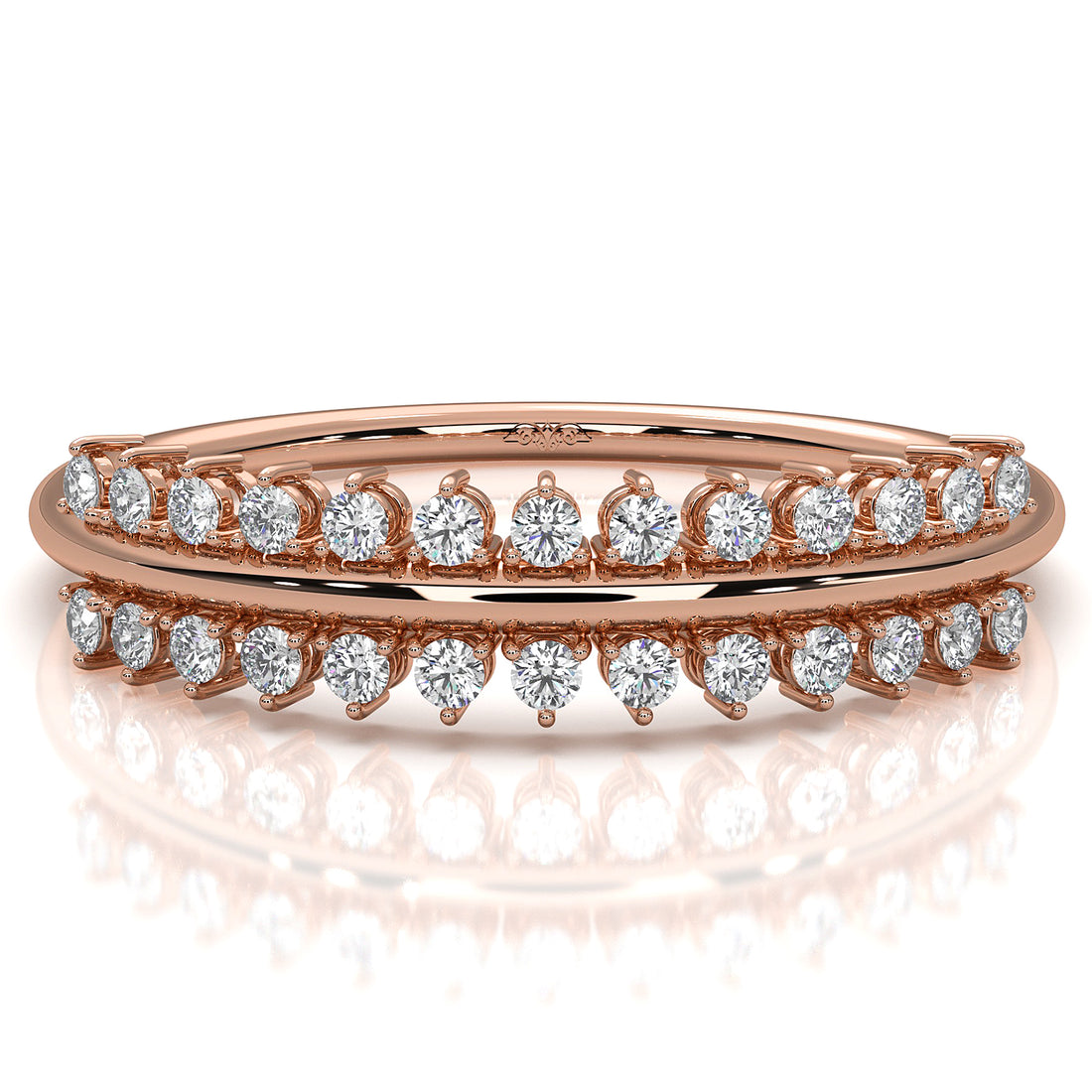 Delicate Prong Set Stackable Fashion Round Lab Diamond Ring 0.12ctw.