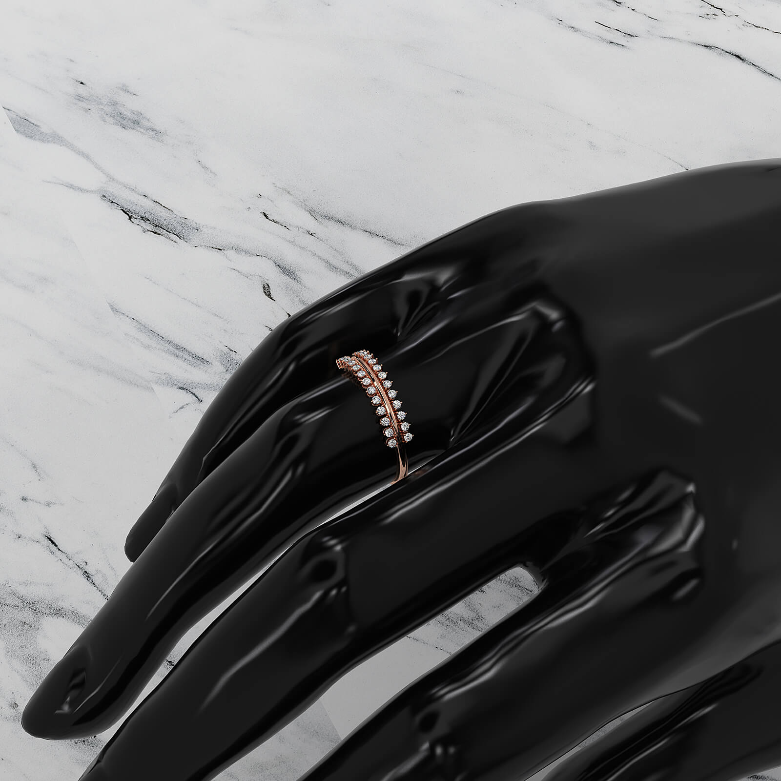 Delicate Prong Set Stackable Fashion Round Lab Diamond Ring 0.12ctw.