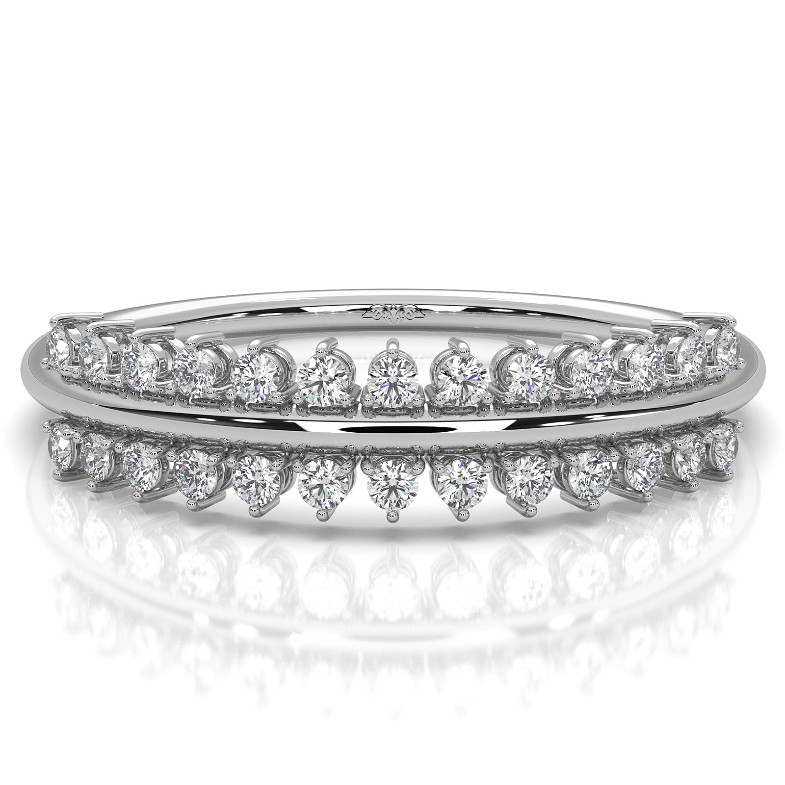 Delicate Prong Set Stackable Fashion Round Lab Diamond Ring 0.12ctw.