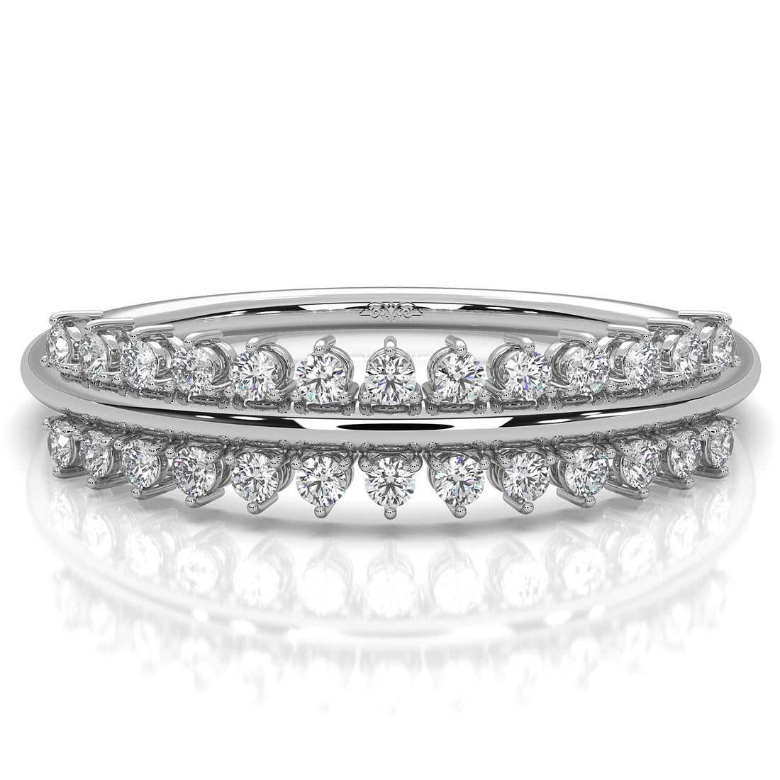 Delicate Prong Set Stackable Fashion Round Lab Diamond Ring 0.12ctw.
