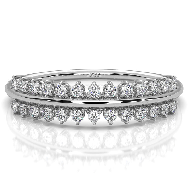 Delicate Prong Set Stackable Fashion Round Lab Diamond Ring 0.12ctw.