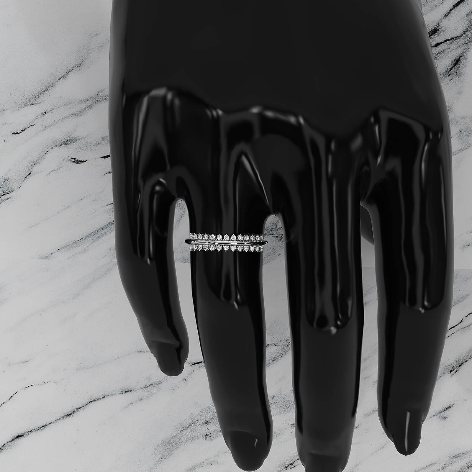 Delicate Prong Set Stackable Fashion Round Lab Diamond Ring 0.12ctw.