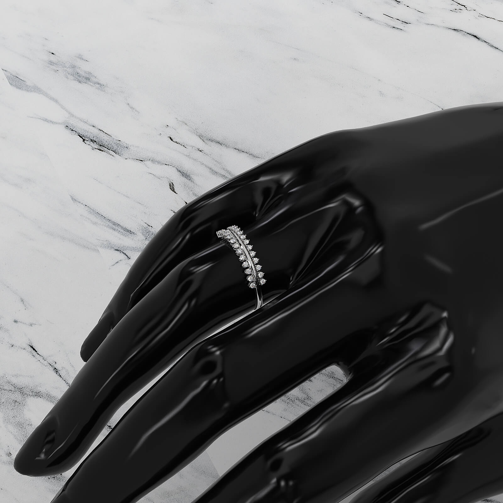 Delicate Prong Set Stackable Fashion Round Lab Diamond Ring 0.12ctw.