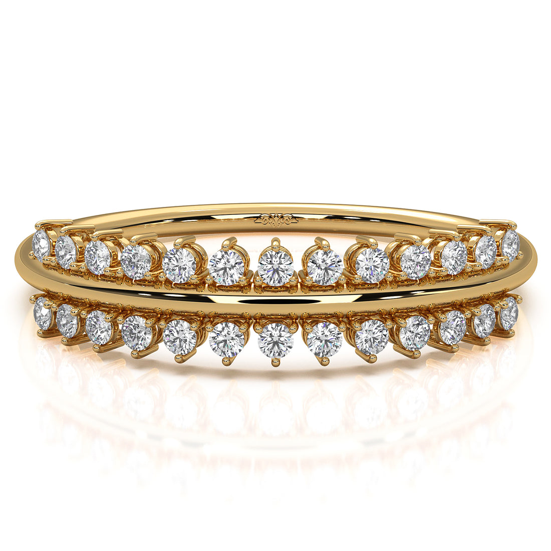 Delicate Prong Set Stackable Fashion Round Lab Diamond Ring 0.12ctw.
