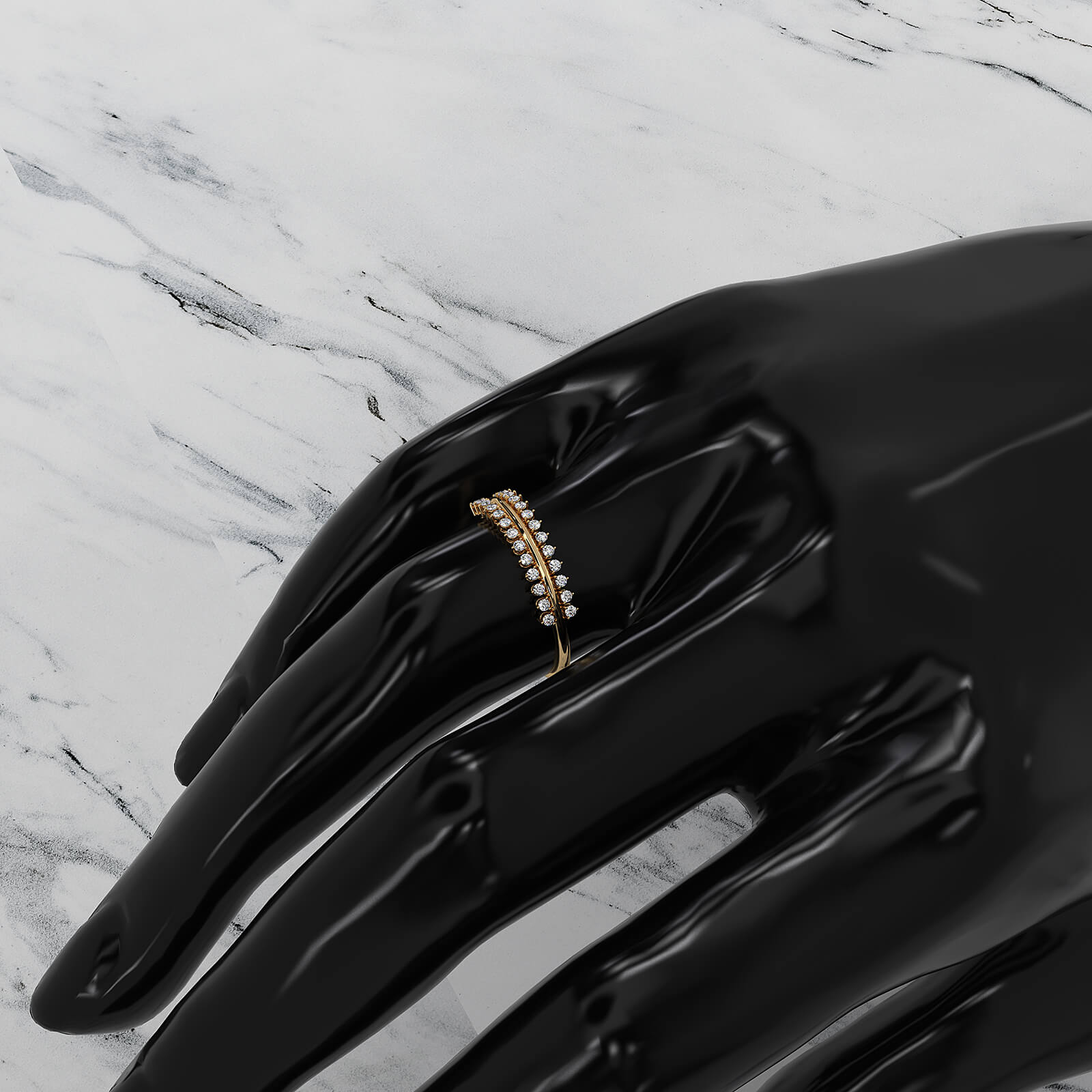 Delicate Prong Set Stackable Fashion Round Lab Diamond Ring 0.12ctw.