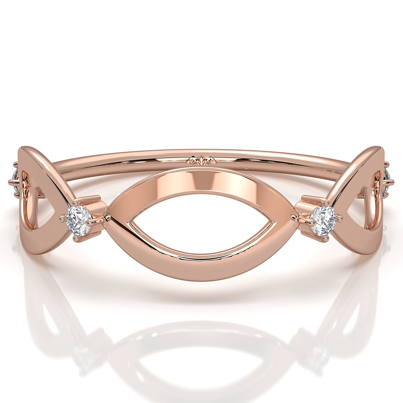 Delicate Minimalist Round Lab Diamond Prong Set Fashion Ring 0.05ctw.