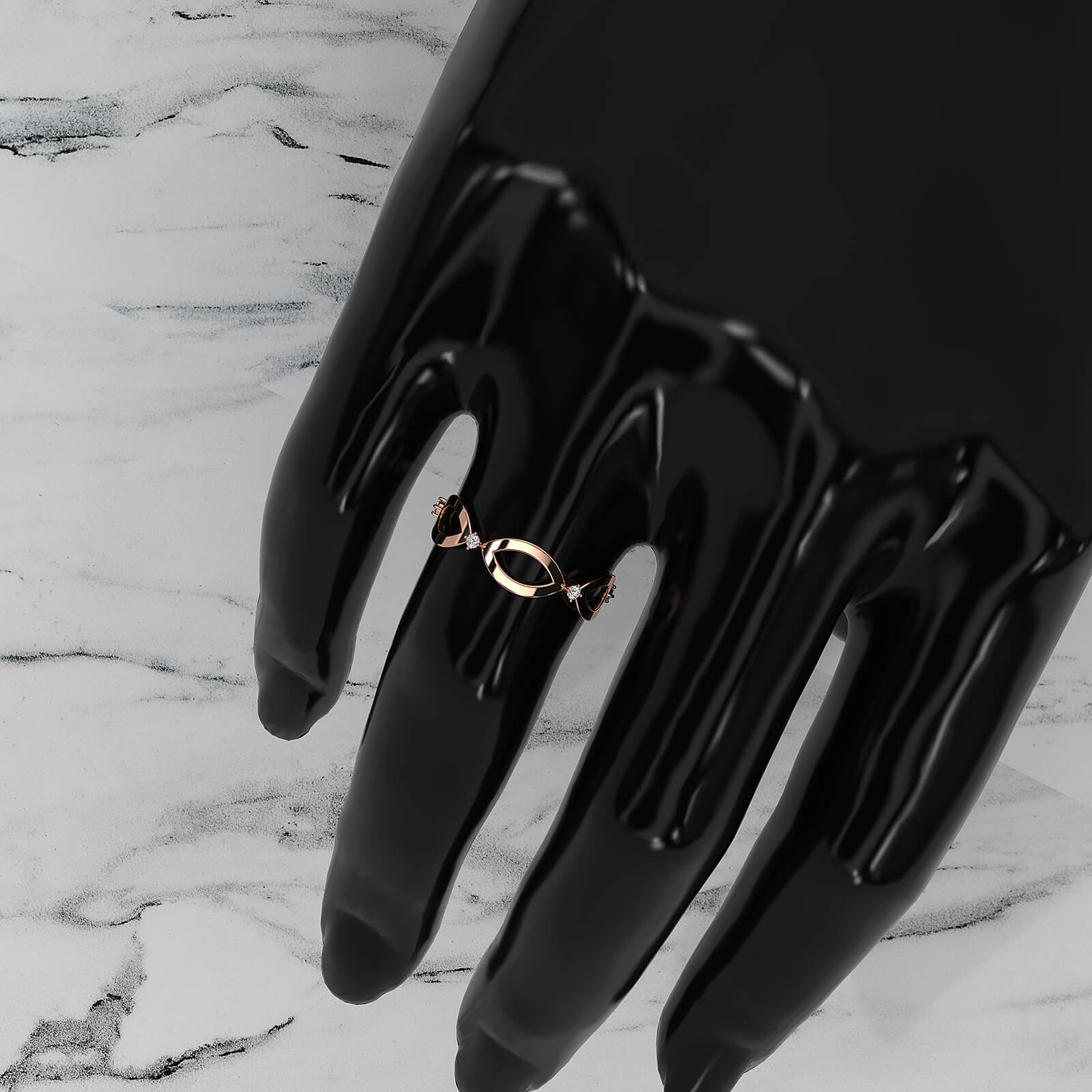 Delicate Minimalist Round Lab Diamond Prong Set Fashion Ring 0.05ctw.