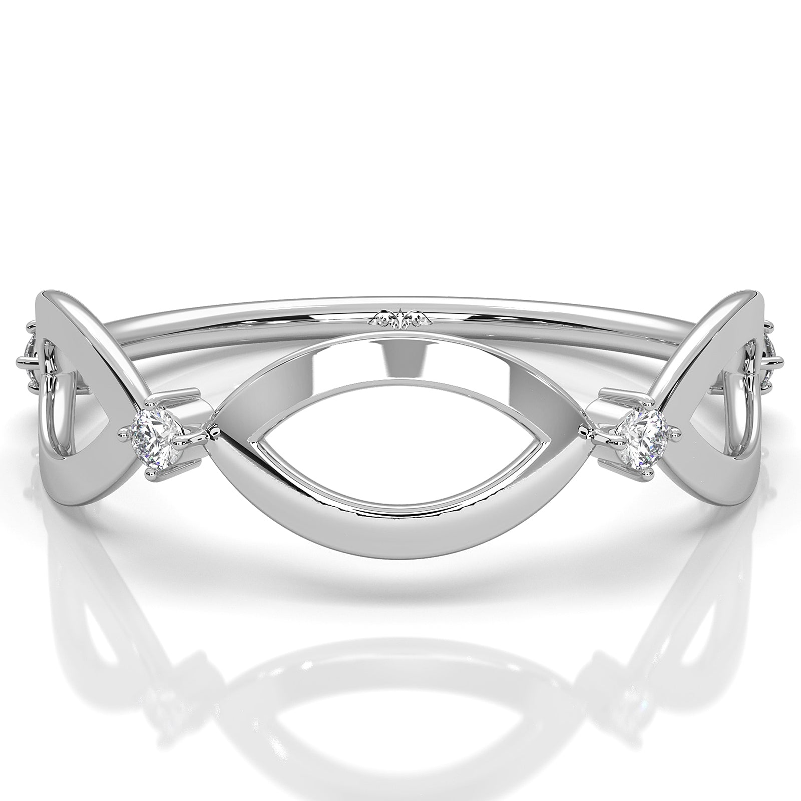 Delicate Minimalist Round Lab Diamond Prong Set Fashion Ring 0.05ctw.