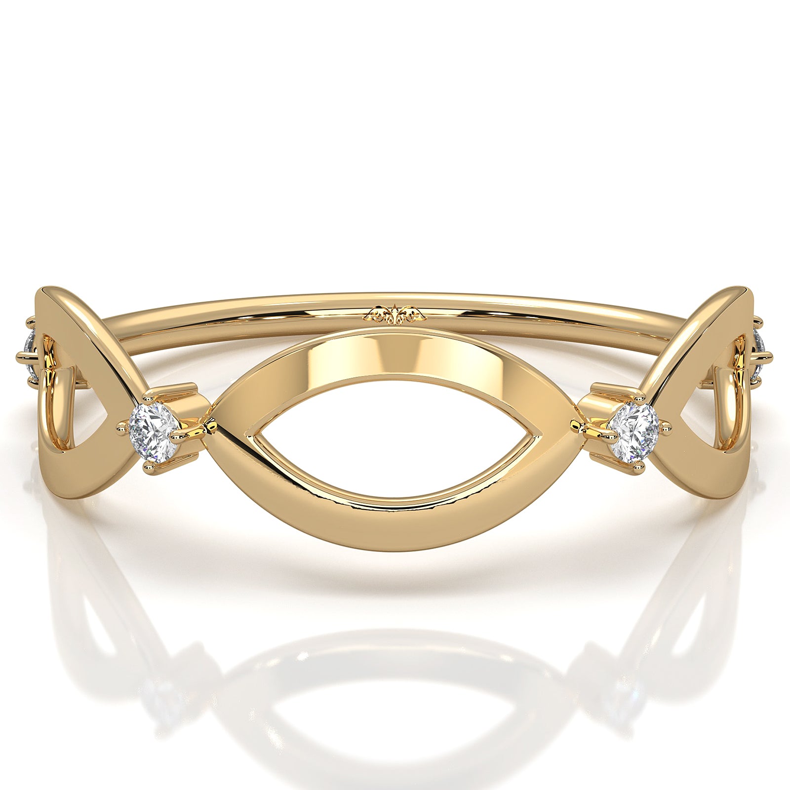 Delicate Minimalist Round Lab Diamond Prong Set Fashion Ring 0.05ctw.