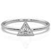 Triangle Milgrain Round Lab Diamond Fashion Anniversary Ring 0.10ctw.
