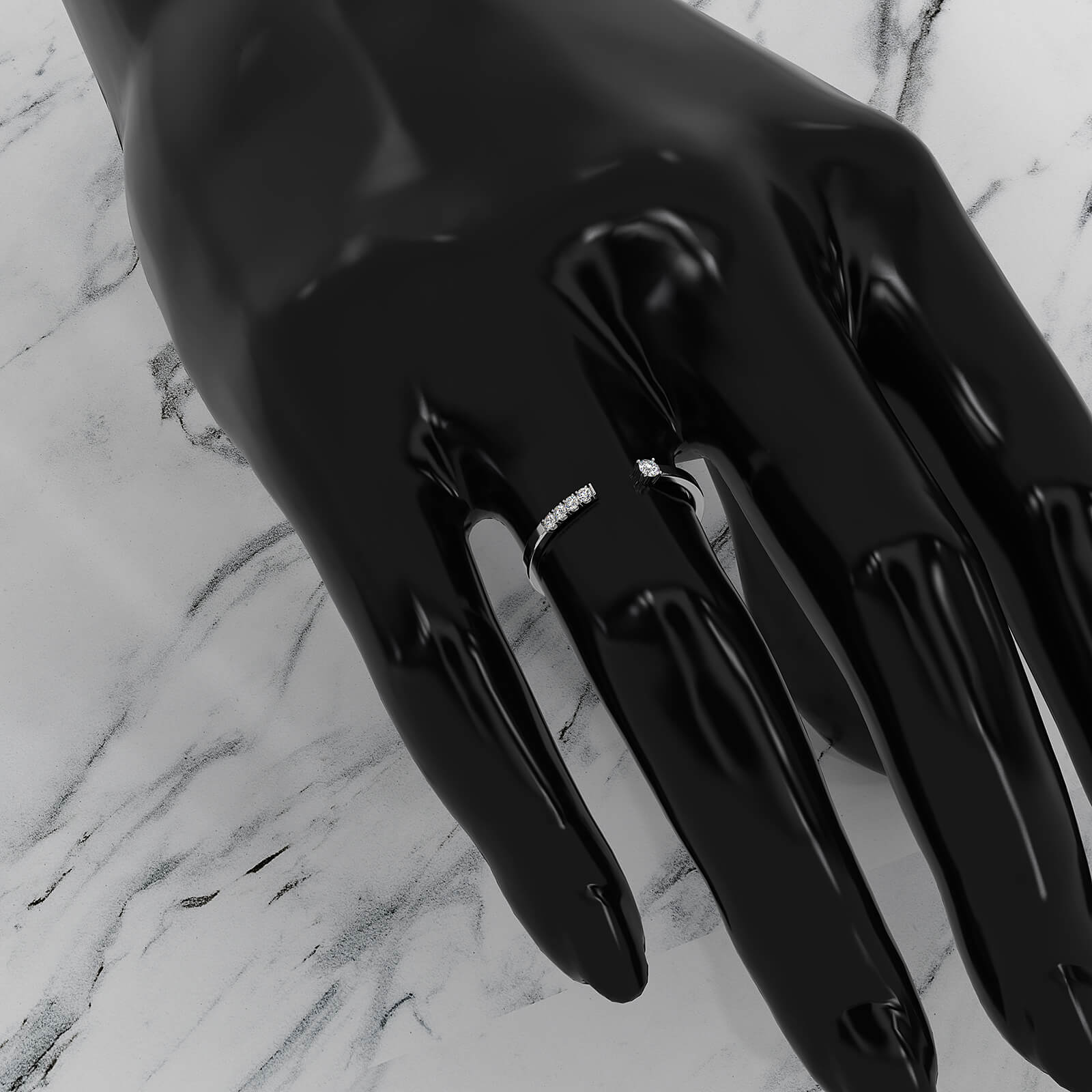 Open Cuff Round Lab Diamond Fashion Anniversary Ring 0.06ctw.