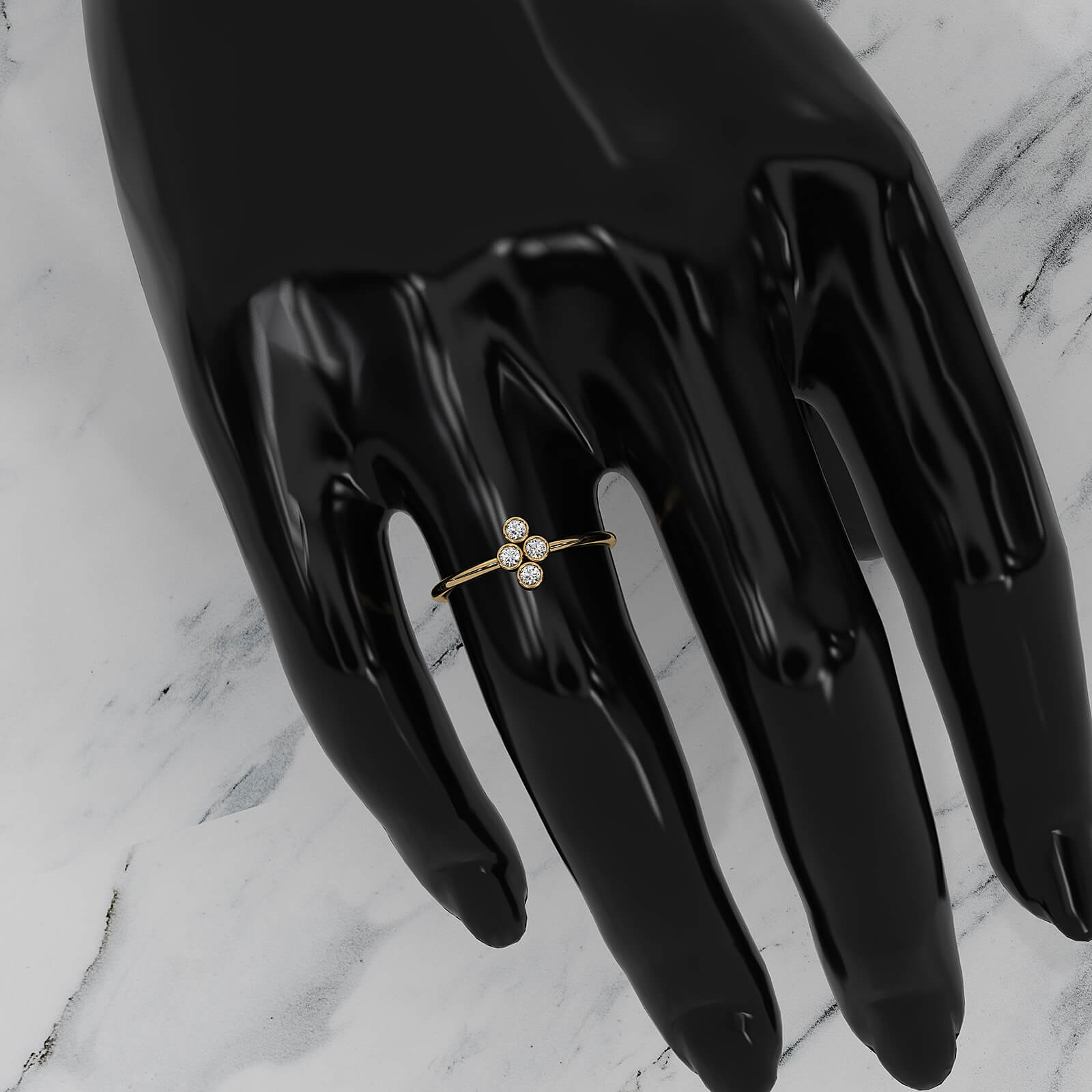 Minimalist Cluster Bezel Set Round Lab Diamond Fashion Ring 0.14ctw.