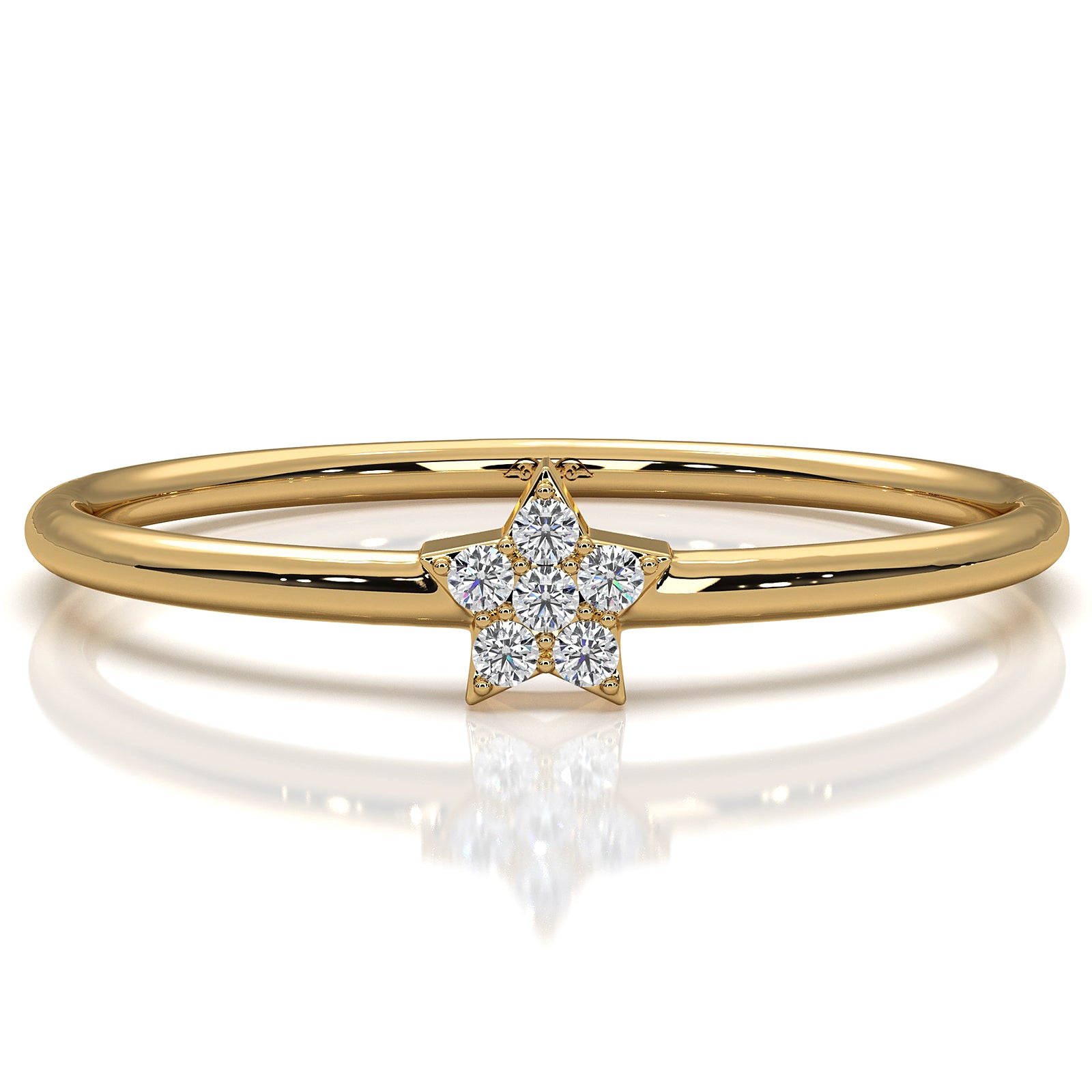 Minimalist Cluster Star Round Lab Diamond Fashionable Ring 0.02ctw.