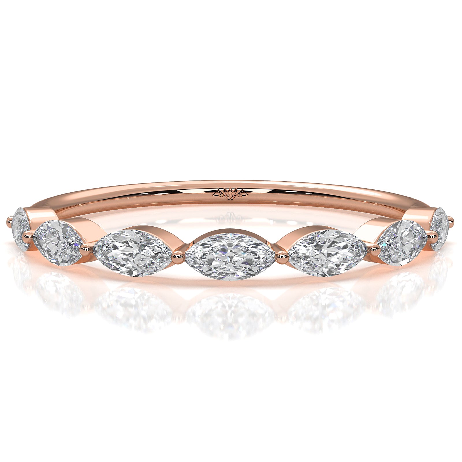 Stackable Marquise Lab Diamond Fashionable Anniversary Ring 0.54ctw.