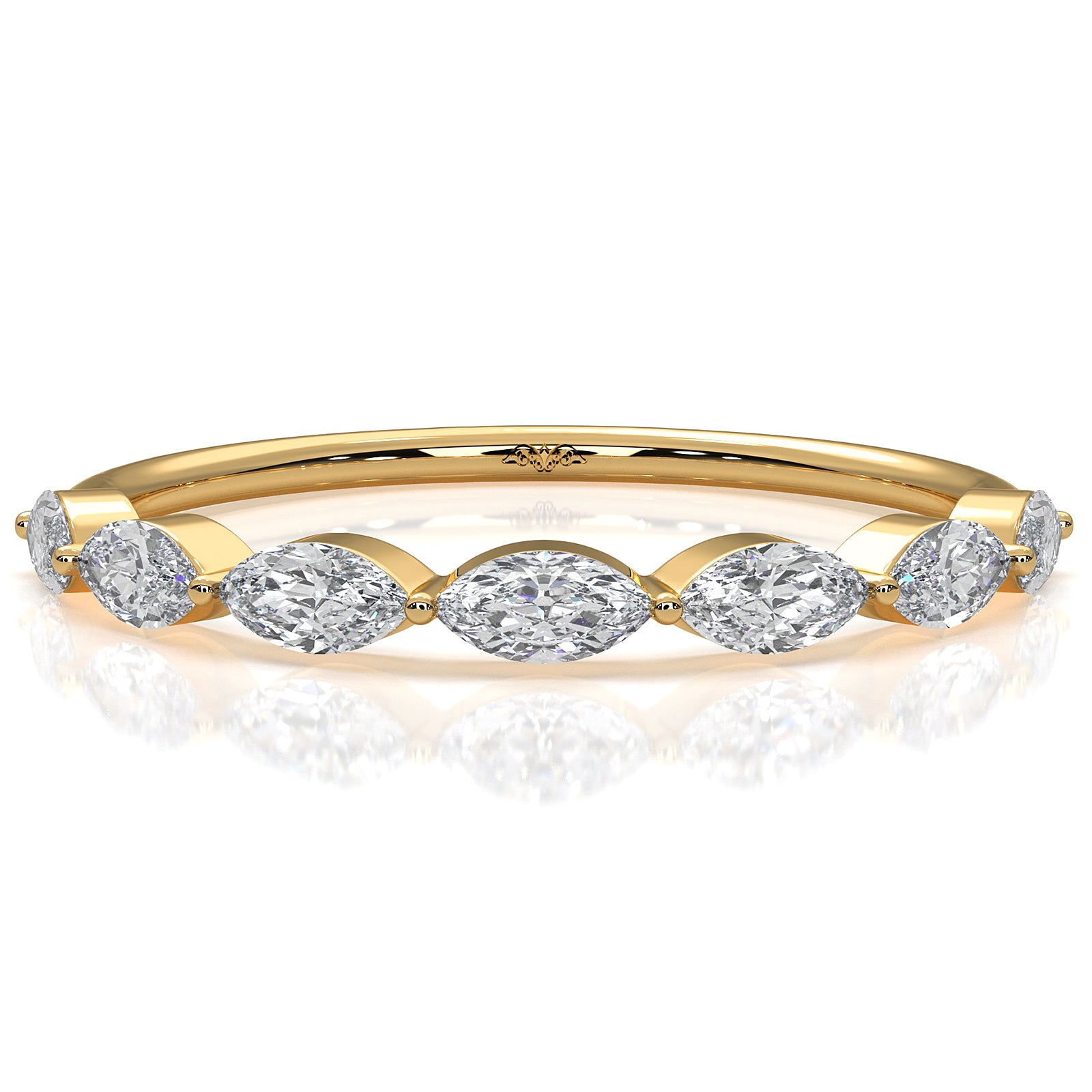 Stackable Marquise Lab Diamond Fashionable Anniversary Ring 0.54ctw.