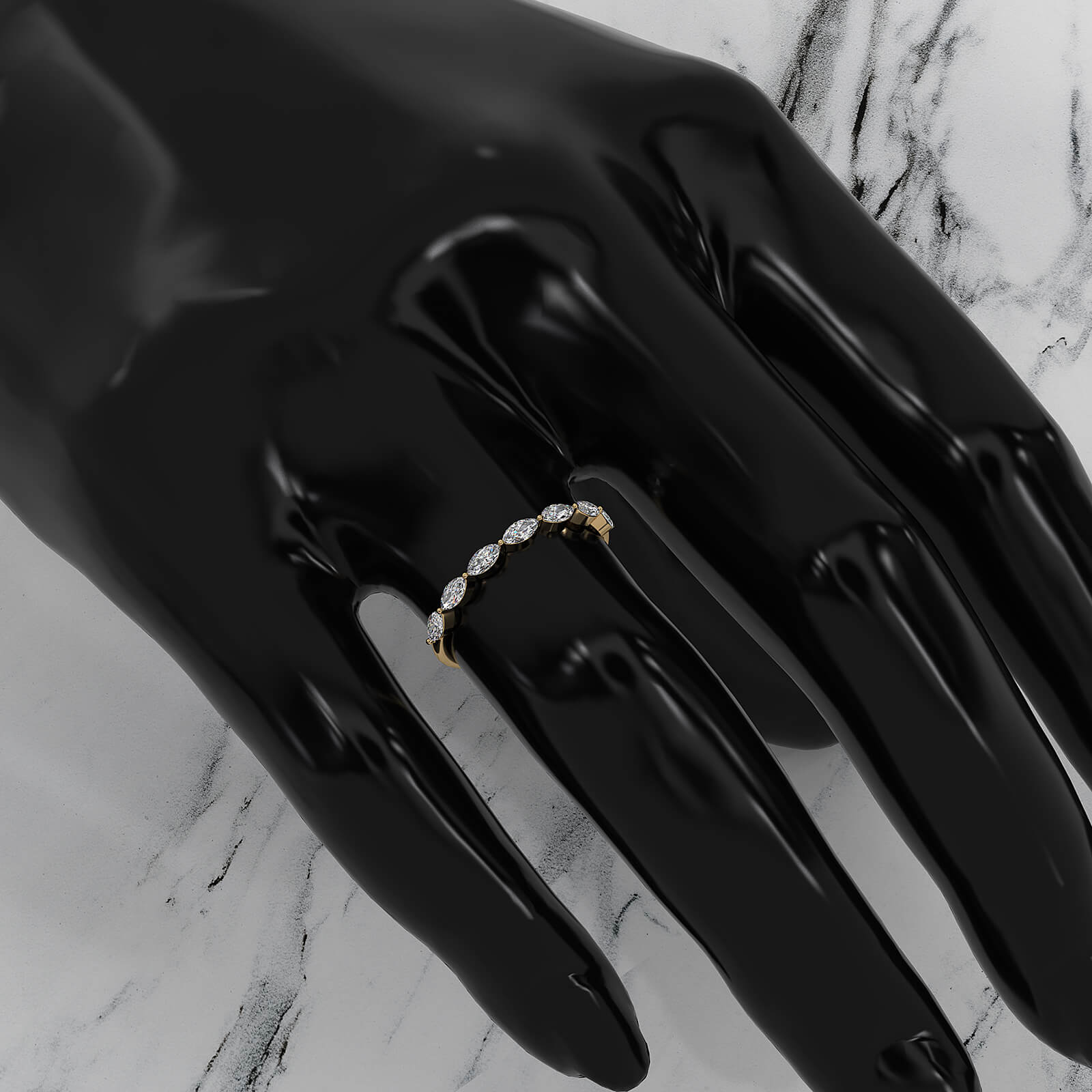 Stackable Marquise Lab Diamond Fashionable Anniversary Ring 0.54ctw.