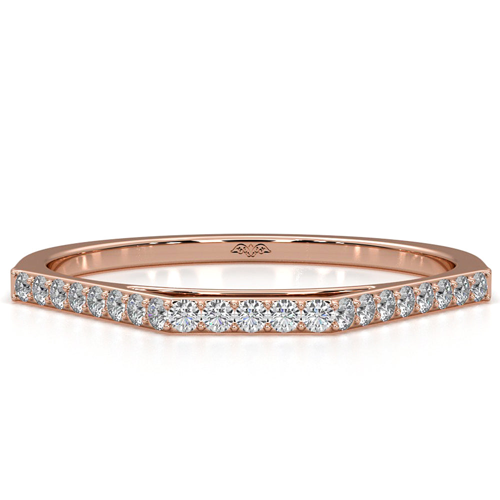 Slim Minimalist Stackable Geo Round Lab Diamond Fashionable Ring 0.14ctw.