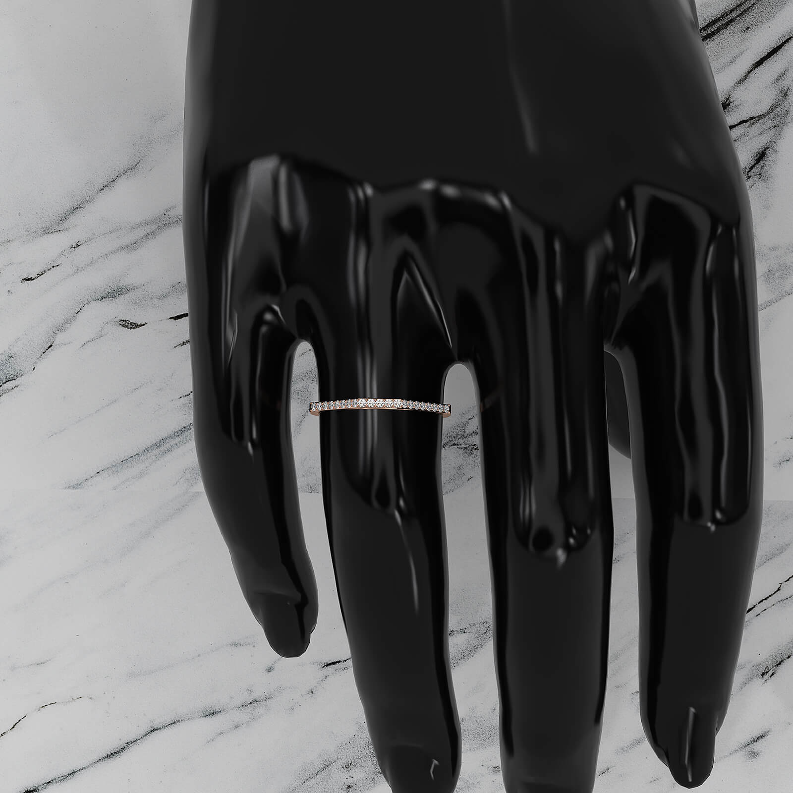 Slim Minimalist Stackable Geo Round Lab Diamond Fashionable Ring 0.14ctw.