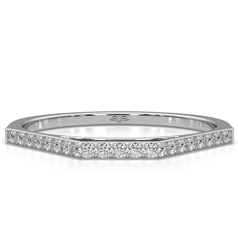 Slim Minimalist Stackable Geo Round Lab Diamond Fashionable Ring 0.14ctw.