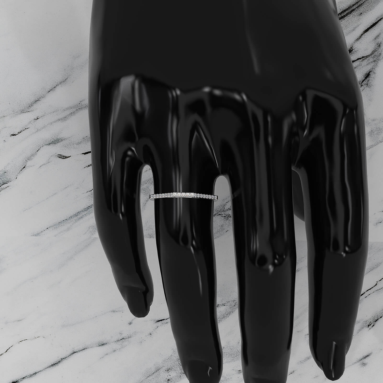 Slim Minimalist Stackable Geo Round Lab Diamond Fashionable Ring 0.14ctw.