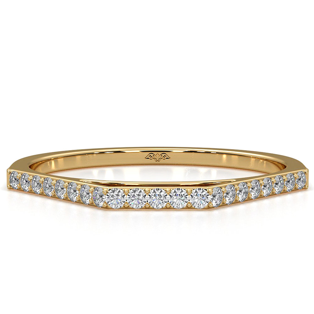 Slim Minimalist Stackable Geo Round Lab Diamond Fashionable Ring 0.14ctw.