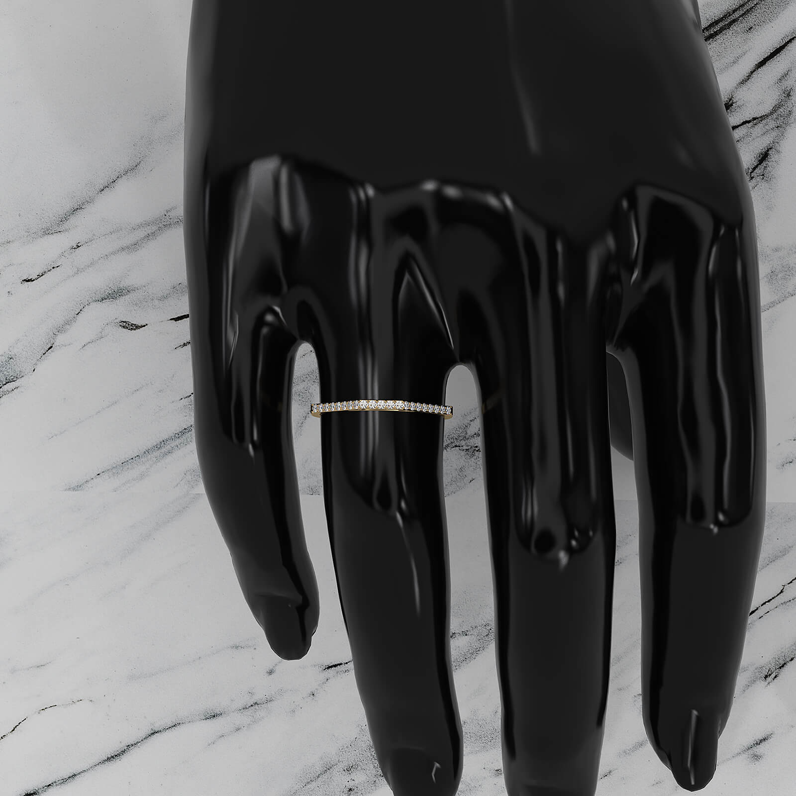 Slim Minimalist Stackable Geo Round Lab Diamond Fashionable Ring 0.14ctw.