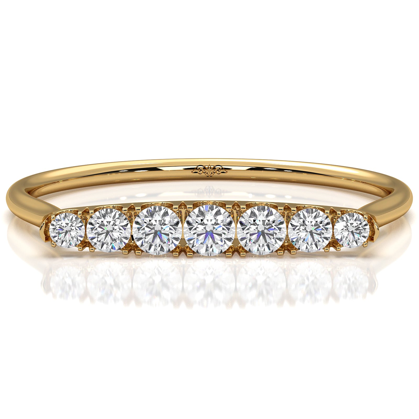 Euro Shank Sleek And Slim Round Lab Diamond Fashionable Ring 0.15ctw.