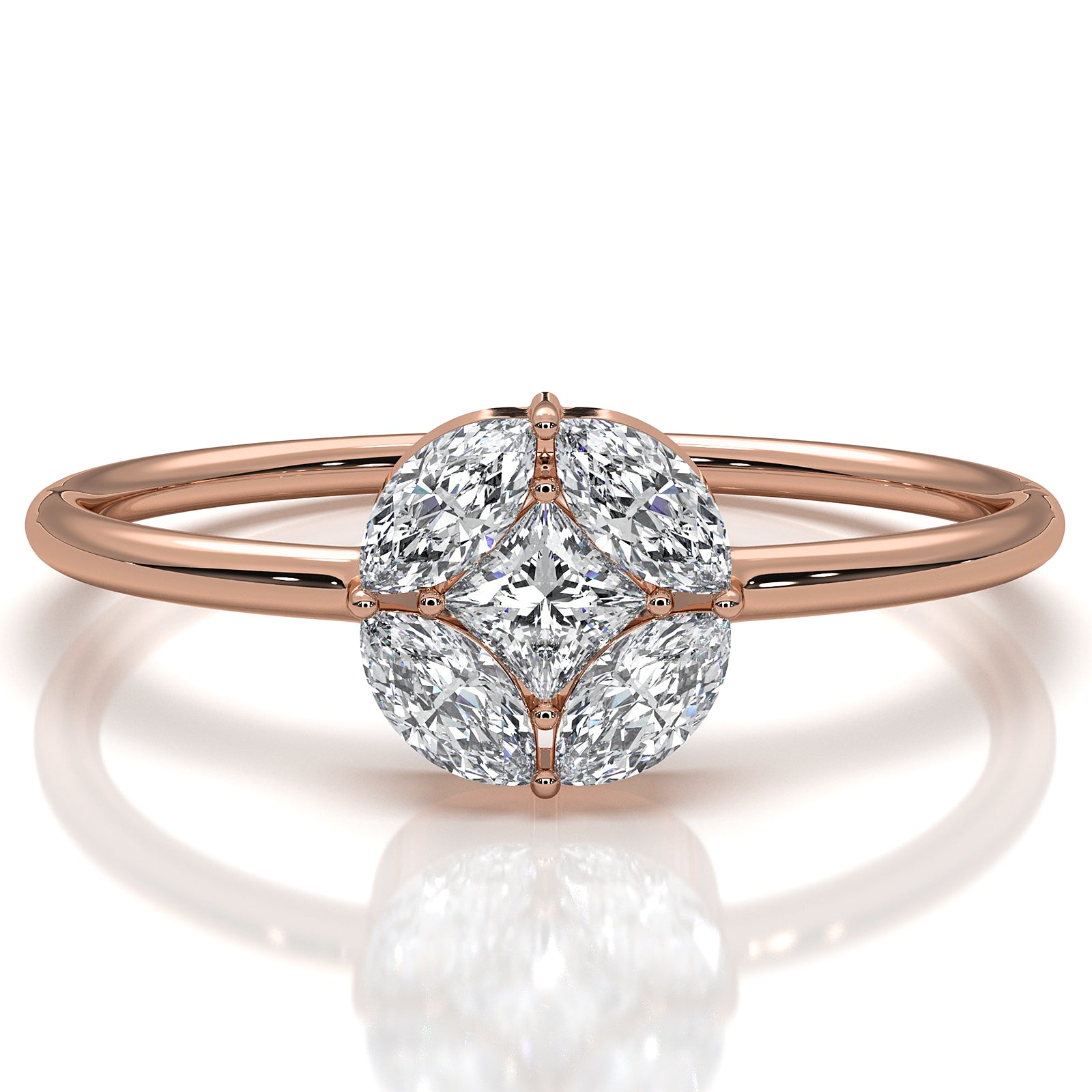 Minimalist Princess Marquise Fashionable Lab Diamond Ring 0.31ctw.