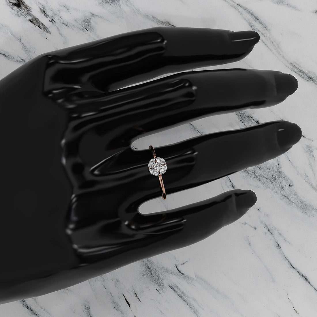 Minimalist Princess Marquise Fashionable Lab Diamond Ring 0.31ctw.