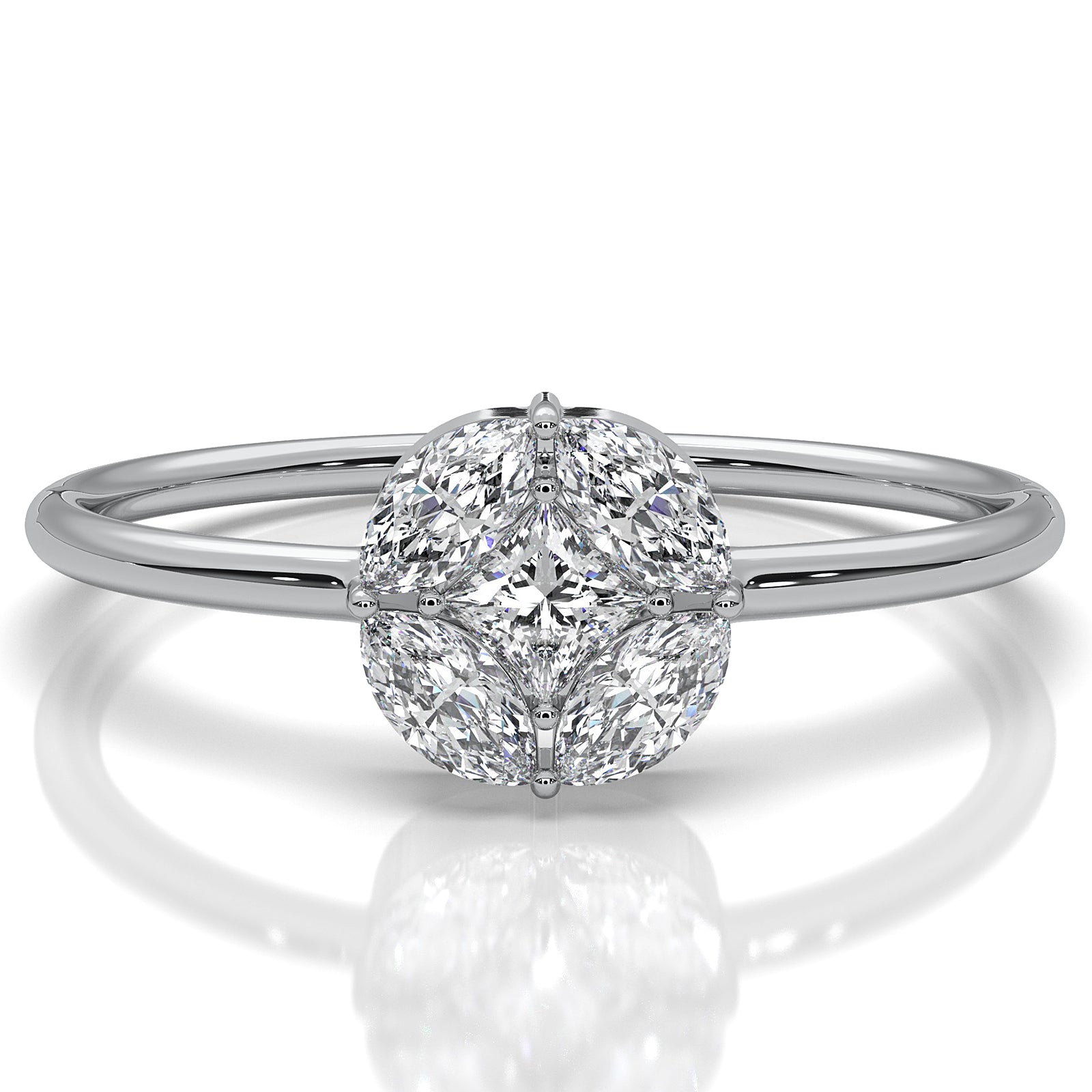 Minimalist Princess Marquise Fashionable Lab Diamond Ring 0.31ctw.