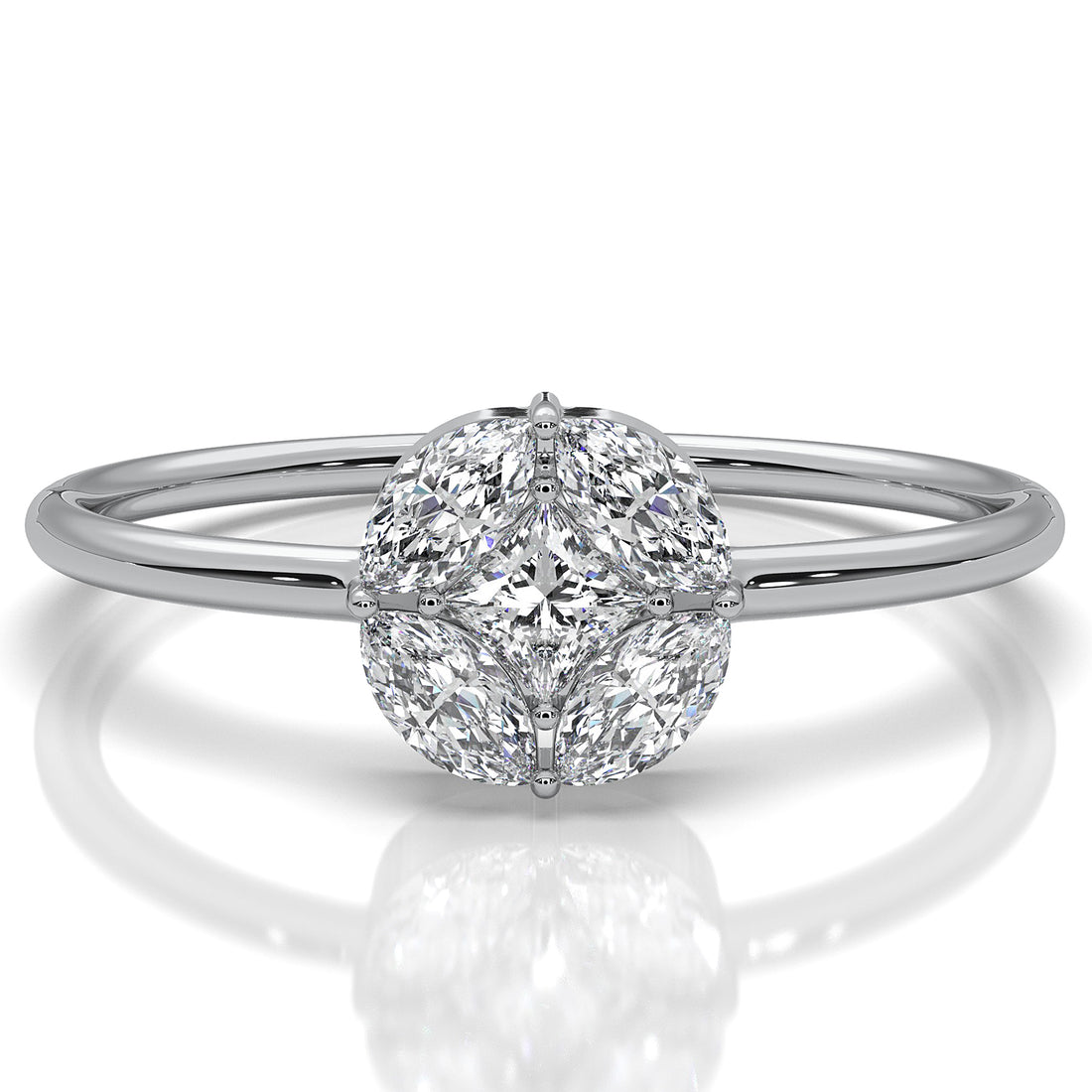 Minimalist Princess Marquise Fashionable Lab Diamond Ring 0.31ctw.