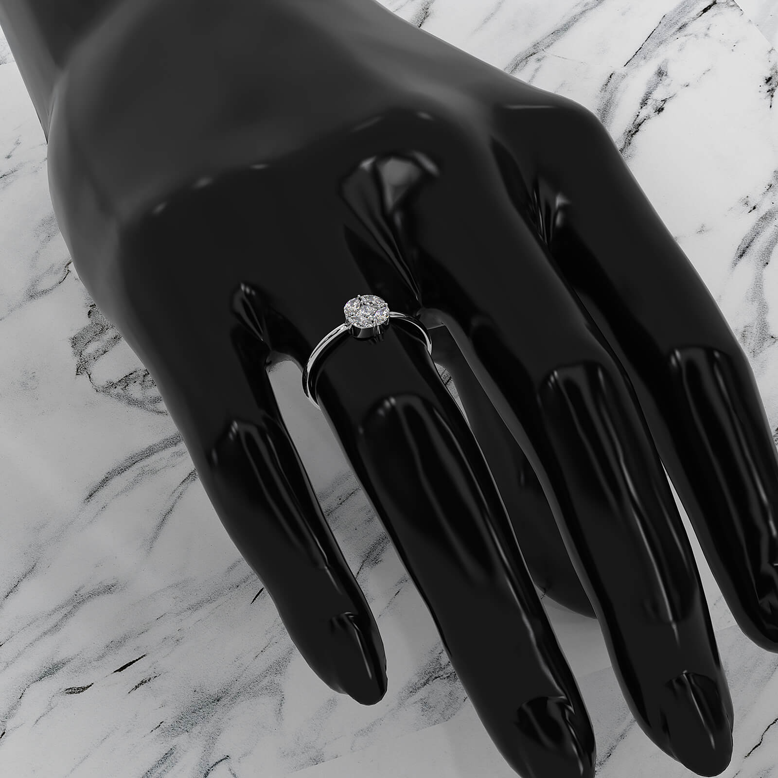 Minimalist Princess Marquise Fashionable Lab Diamond Ring 0.31ctw.