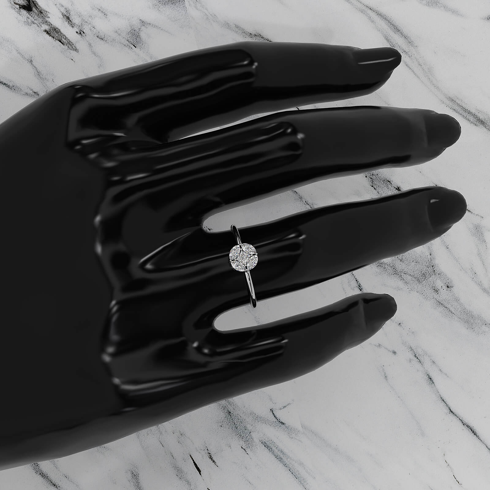 Minimalist Princess Marquise Fashionable Lab Diamond Ring 0.31ctw.