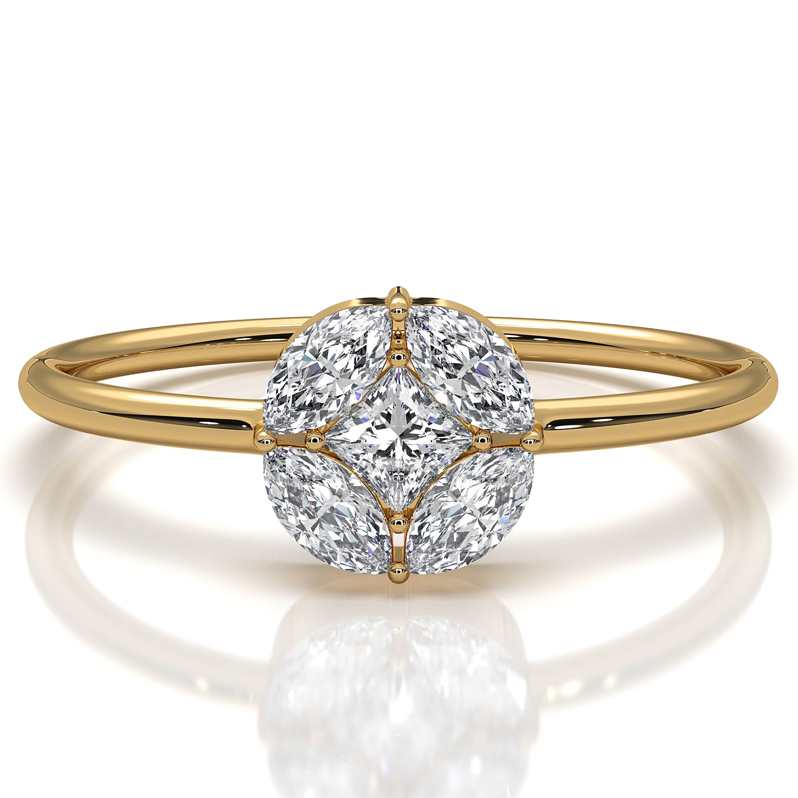 Minimalist Princess Marquise Fashionable Lab Diamond Ring 0.31ctw.