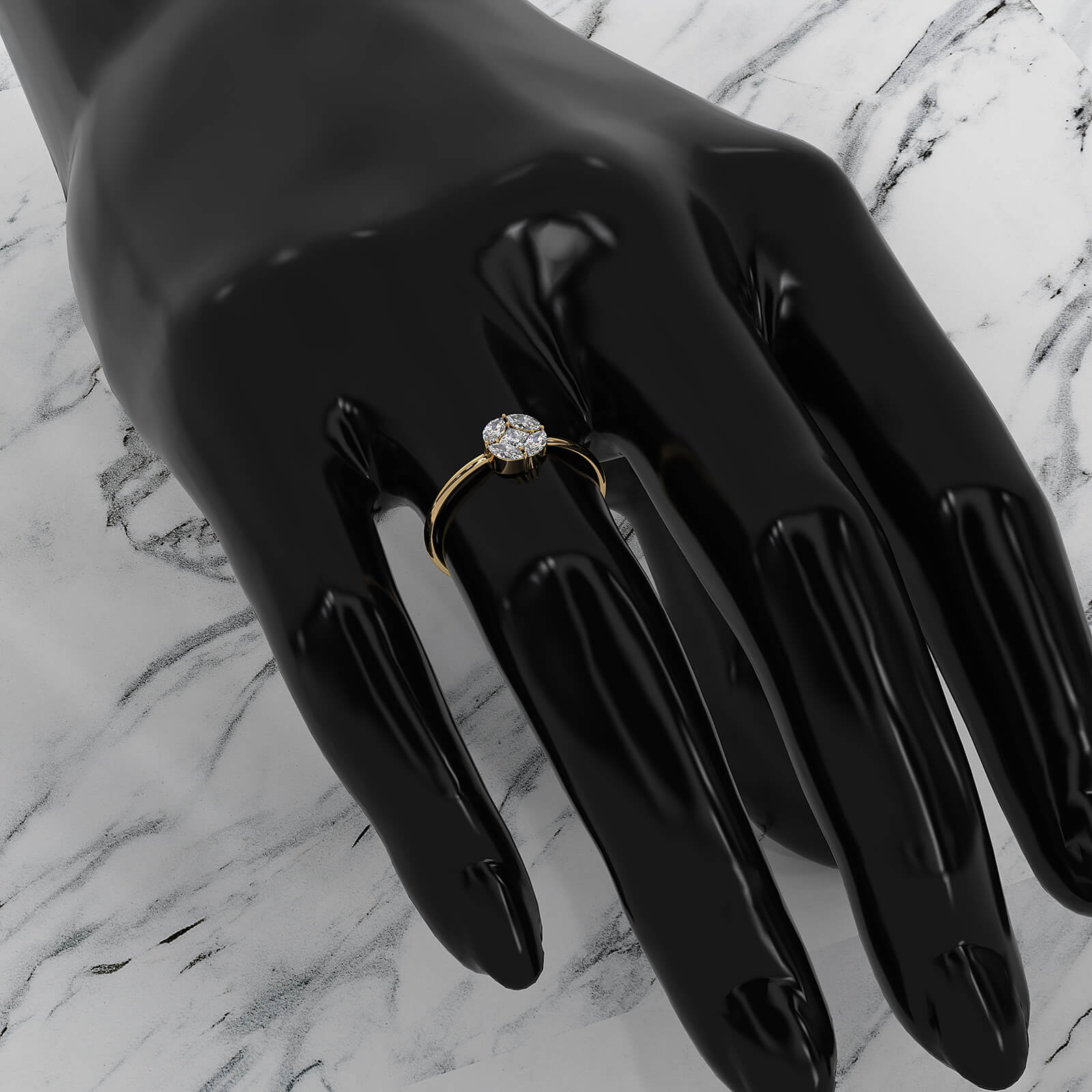 Minimalist Princess Marquise Fashionable Lab Diamond Ring 0.31ctw.