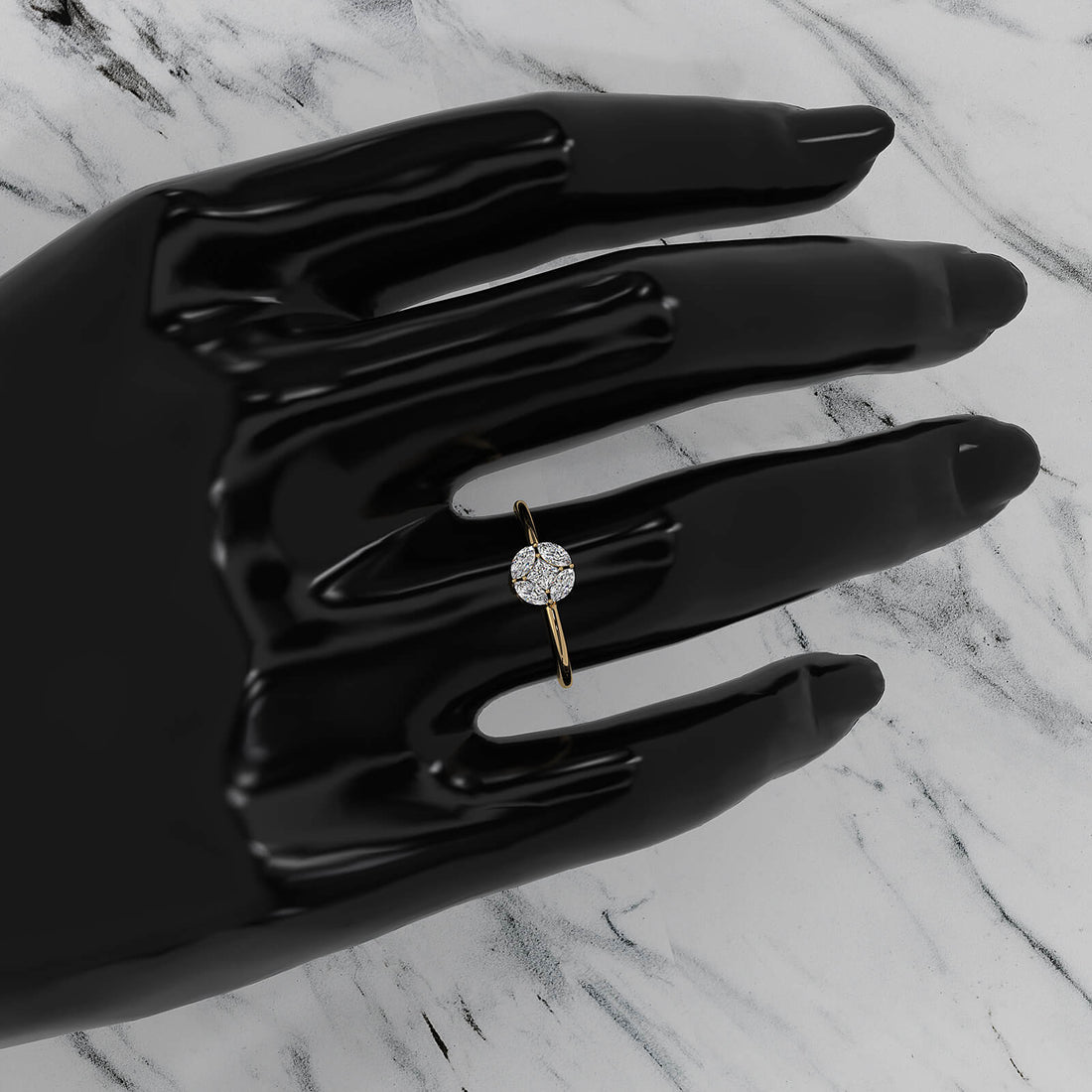 Minimalist Princess Marquise Fashionable Lab Diamond Ring 0.31ctw.
