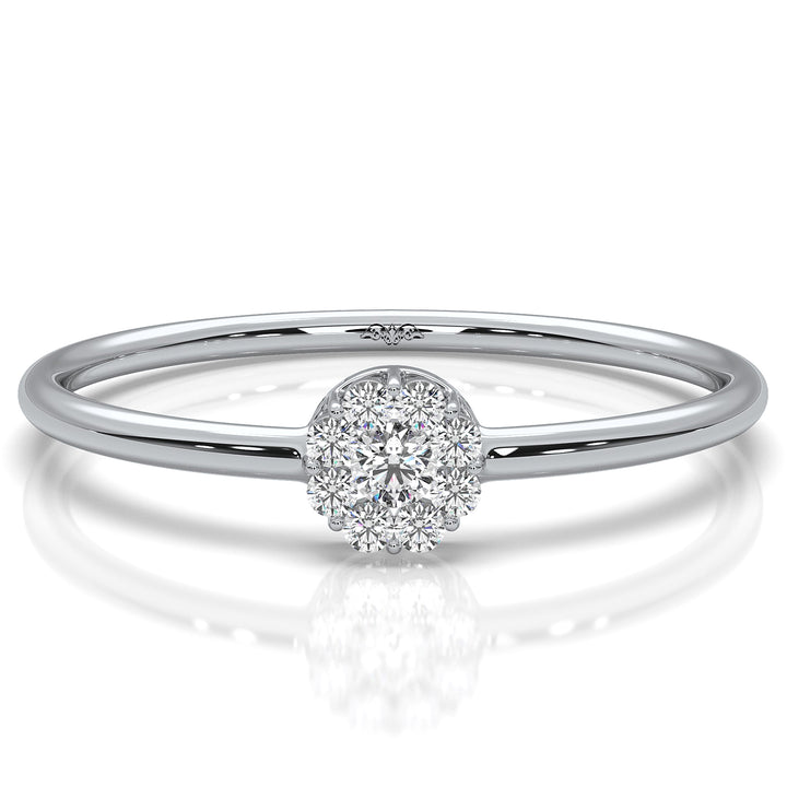 Minimalist Petite Halo Round Lab Diamond Fashion Ring 0.08ctw.