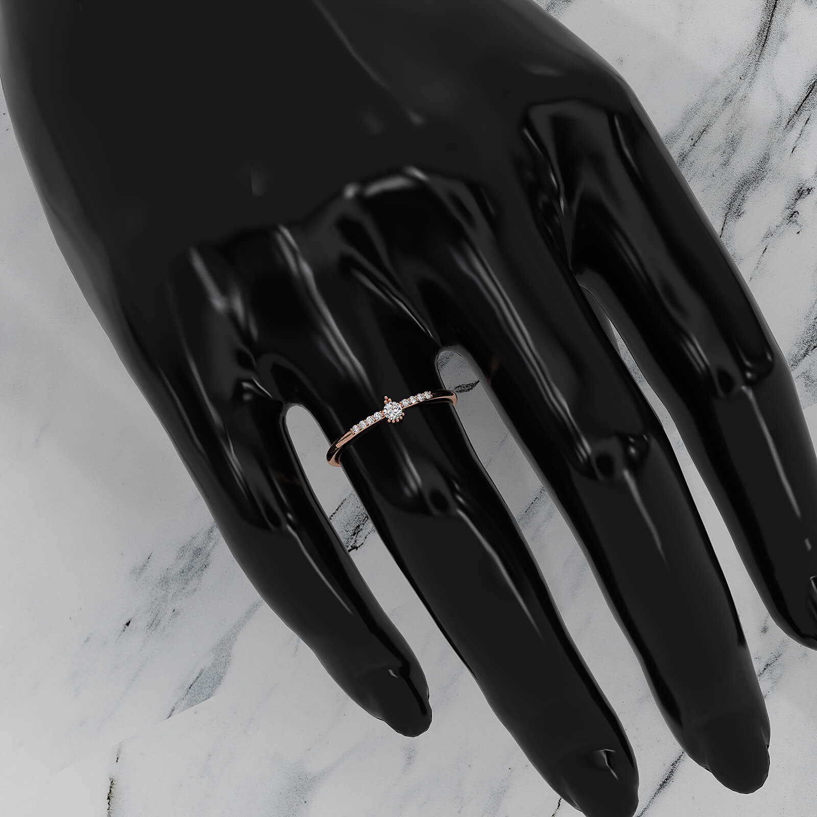 Minimalist Stackable Round Lab Diamond Fashionable Ring 0.10ctw.