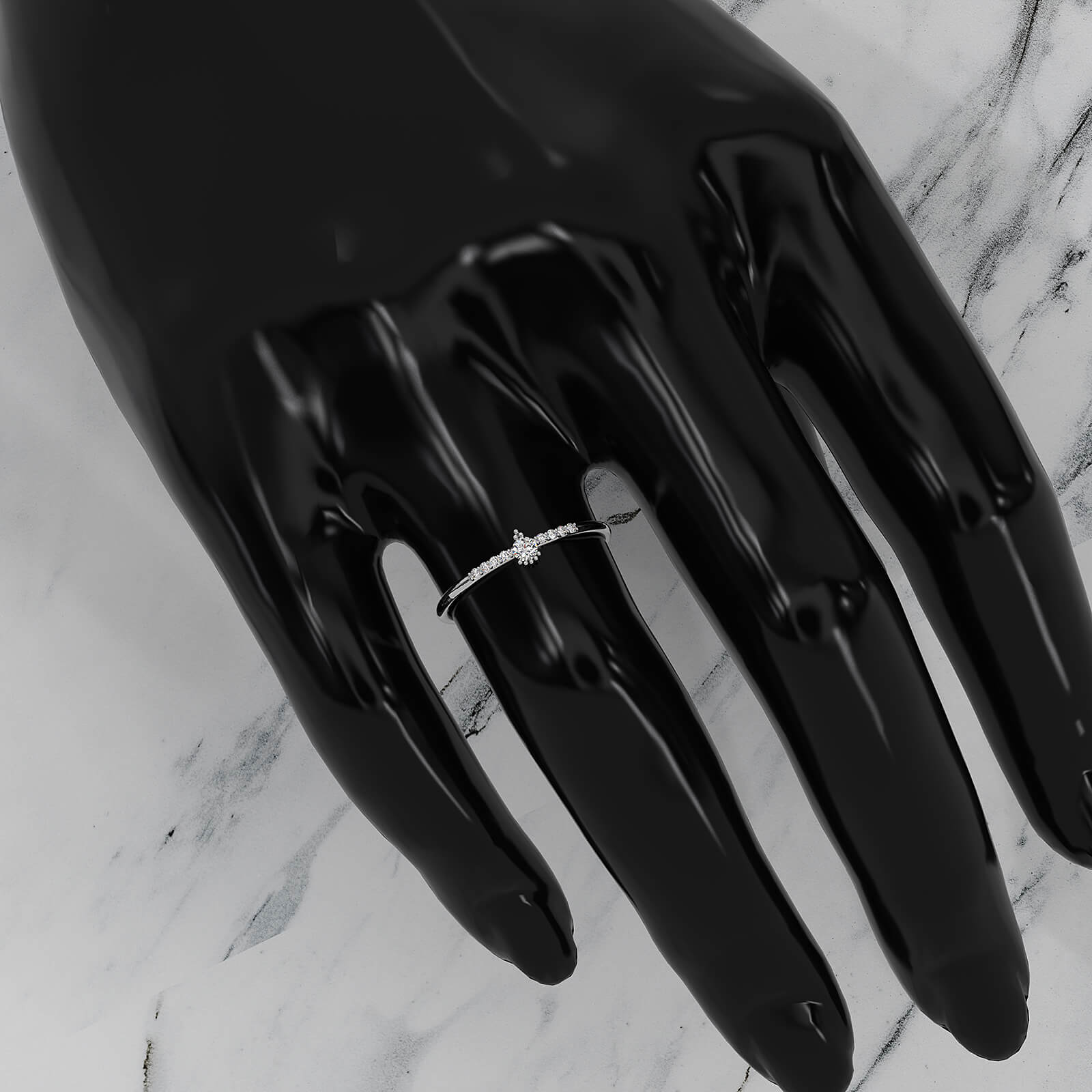 Minimalist Stackable Round Lab Diamond Fashionable Ring 0.10ctw.