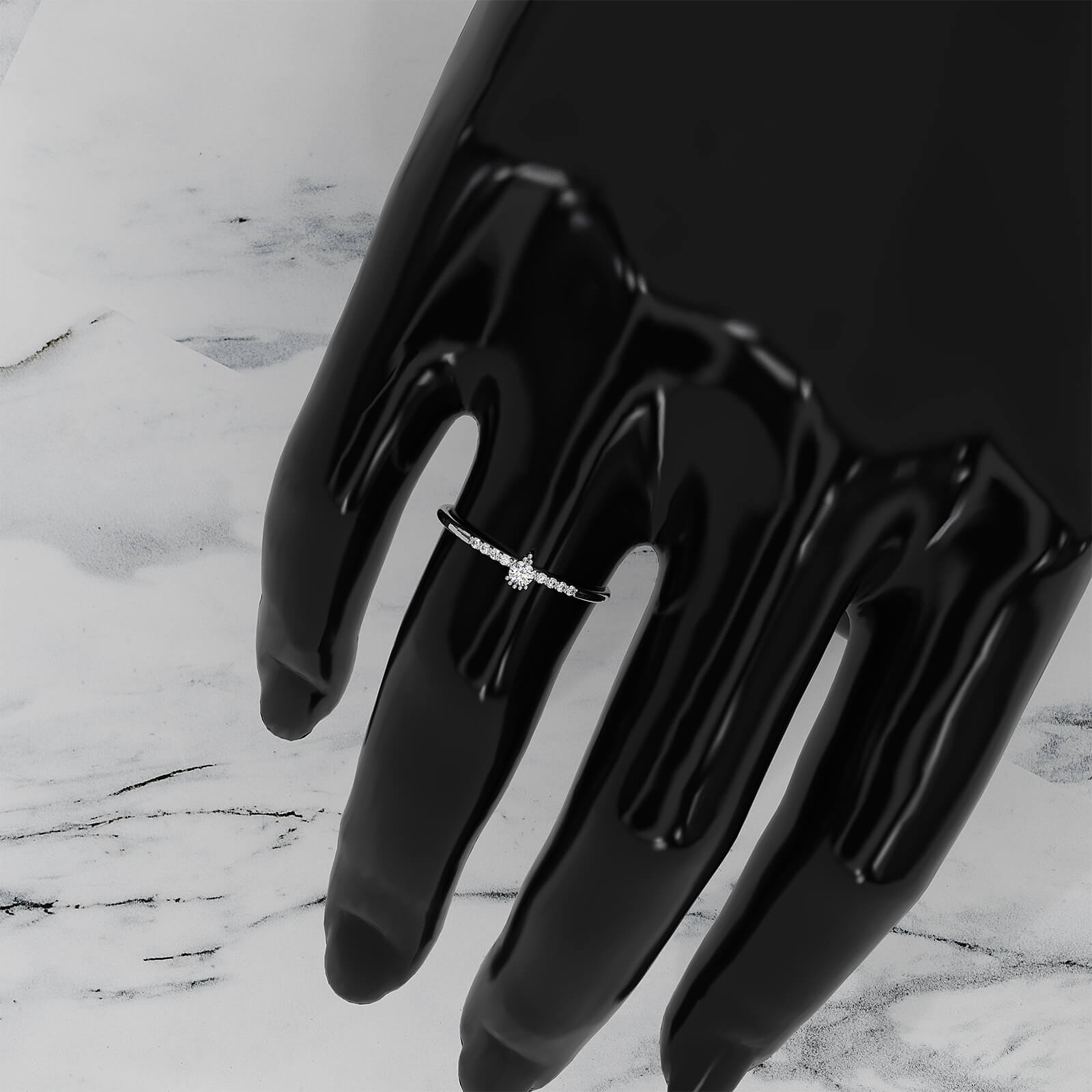 Minimalist Stackable Round Lab Diamond Fashionable Ring 0.10ctw.